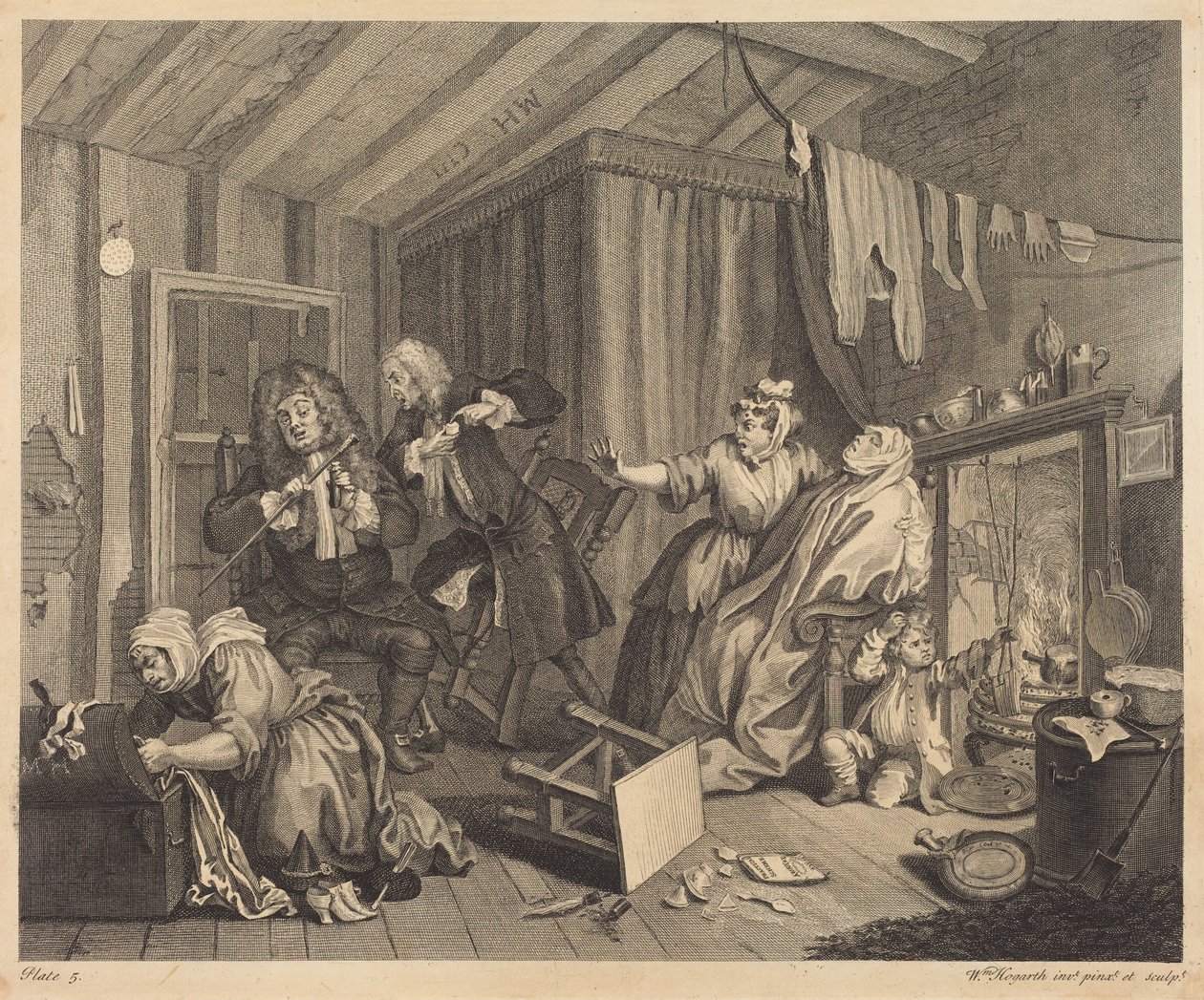 Der Lebensweg einer Dirne: Tafel 5 von William Hogarth