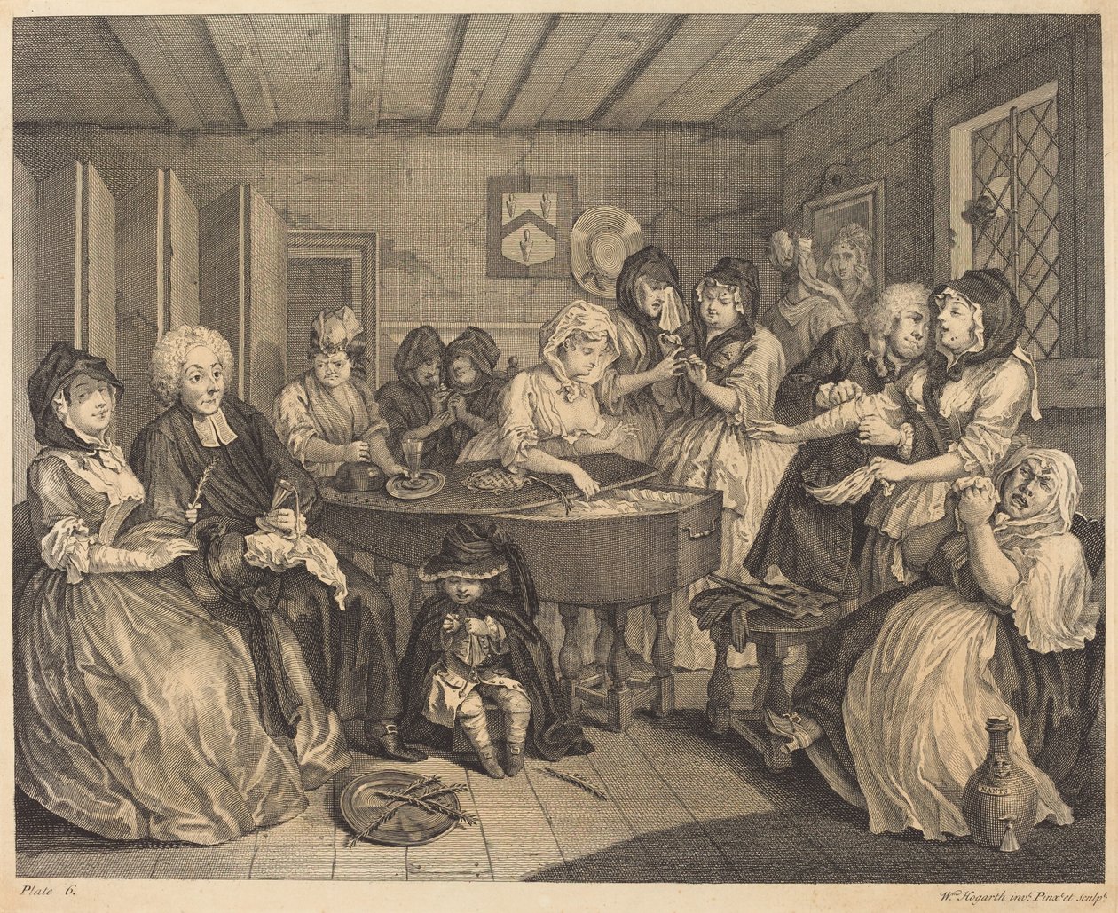 Der Lebenswandel einer Dirne: Tafel 6 von William Hogarth