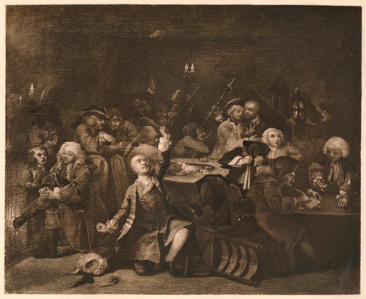 Der Lebensweg eines Wüstlings - 6: Das Spielhaus, 1733 von William Hogarth