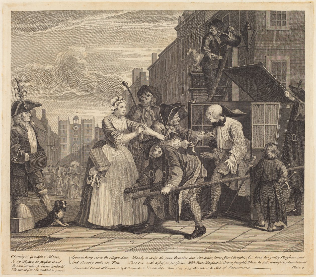 Der Werdegang eines Wüstlings: Tafel 4 von William Hogarth