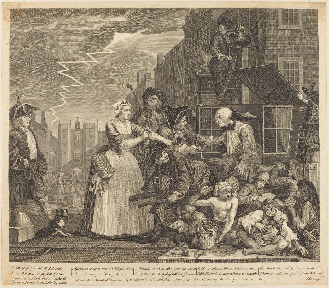 Der Lebensweg eines Wüstlings: Tafel 4 von William Hogarth