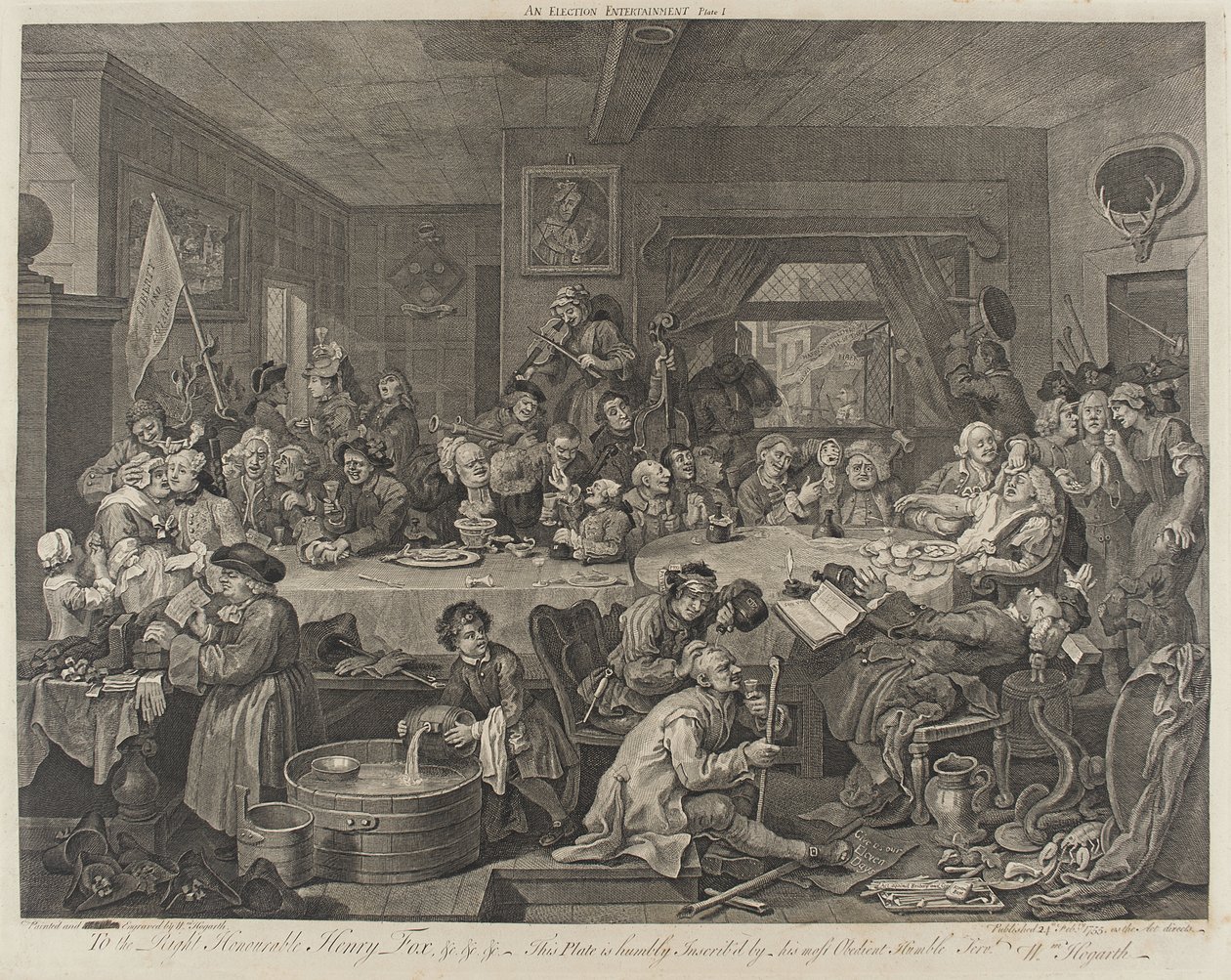Das Wahlbankett von William Hogarth