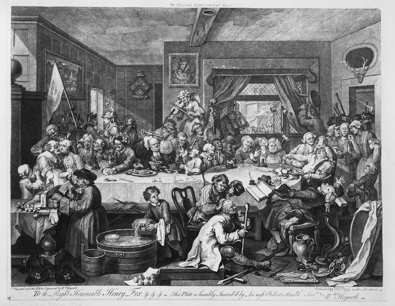 Ein Wahlbankett, 1755 von William Hogarth