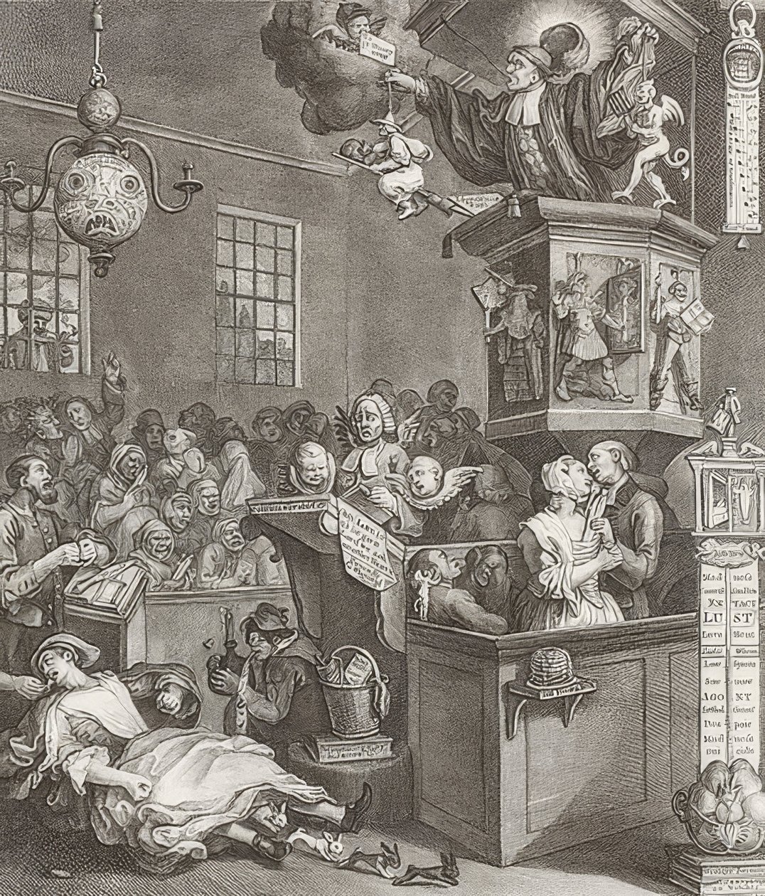 Leichtgläubigkeit, Aberglaube und Fanatismus von William Hogarth