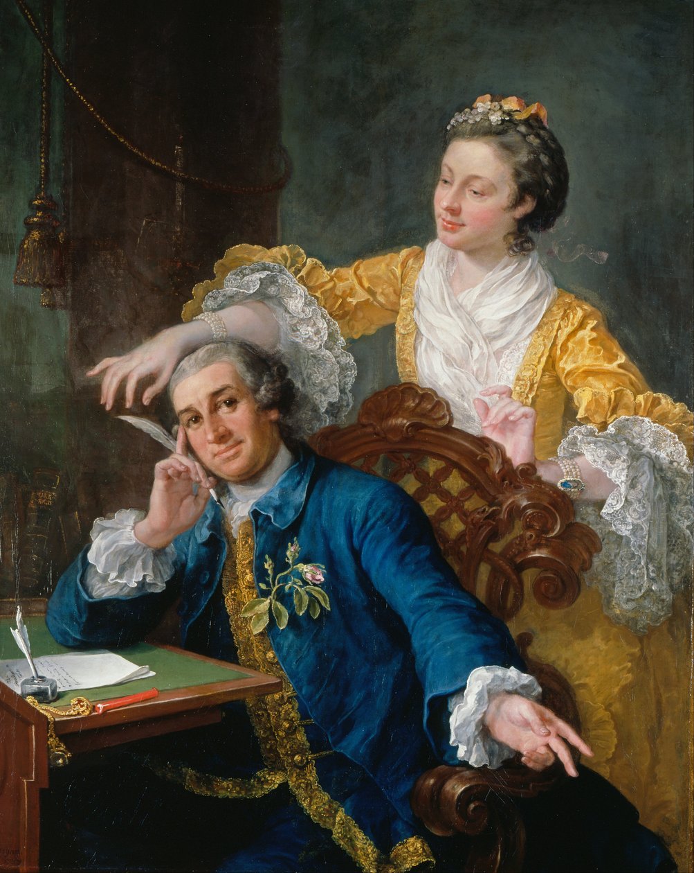 David Garrick (1717-79) mit seiner Frau Eva-Maria Veigel, „La Violette“ oder „Violetti“ (1725 - 1822) von William Hogarth