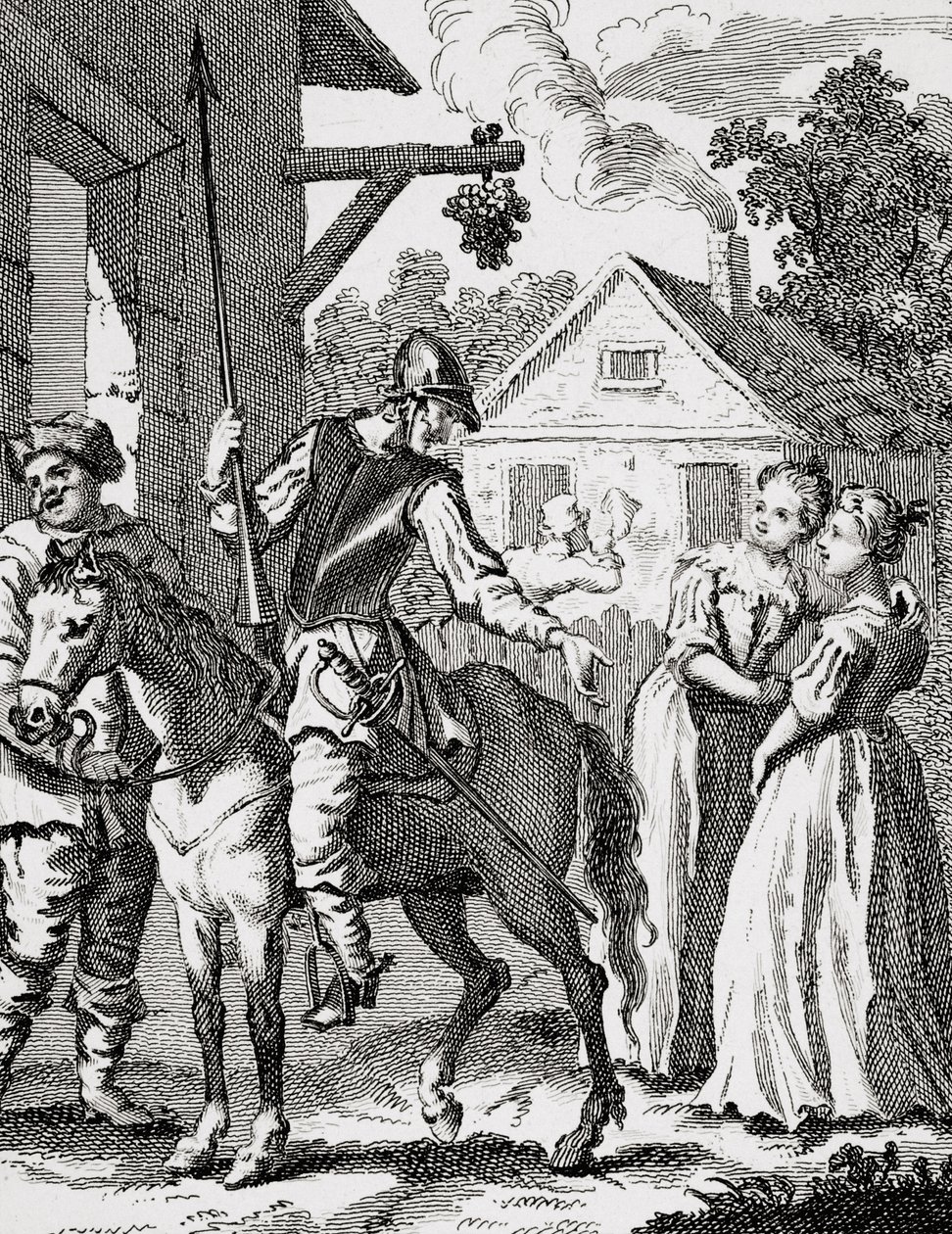 Don Quijote und Sancho Panza in einem Gasthaus, veröffentlicht 1798 von William Hogarth