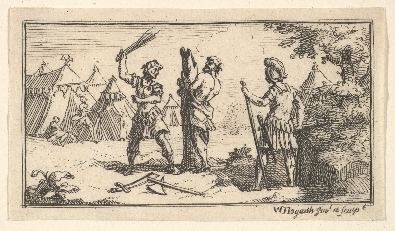 Fustigatio John Beaver, Römische Militärstrafen, nach 1725 von William Hogarth