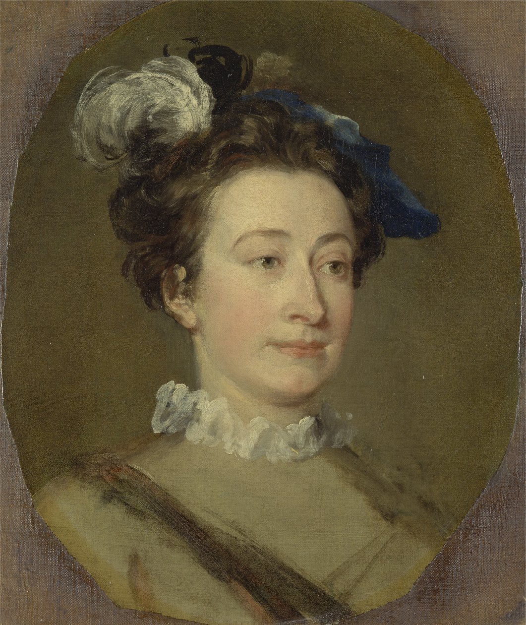 Mädchen mit Federhut, um 1740 von William Hogarth