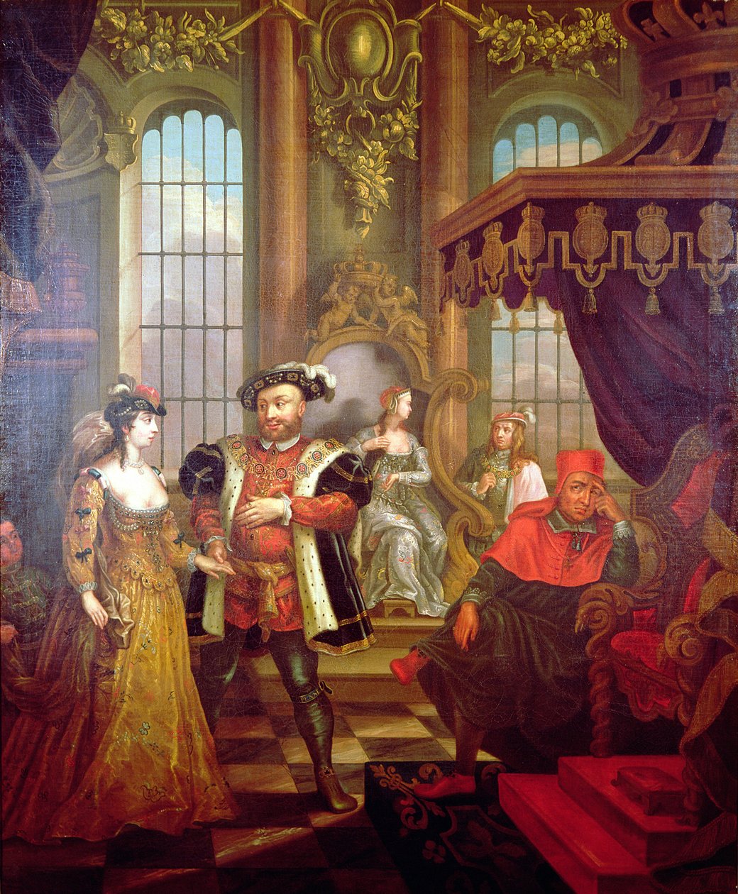 Heinrich VIII. (1491-1547) stellt Anne Boleyn am Hof vor von William Hogarth