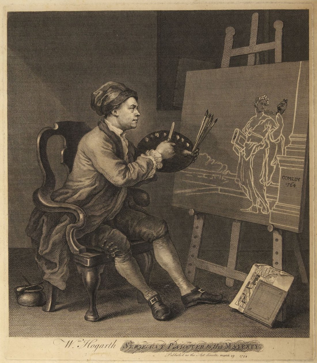 Hogarth malt die komische Muse von William Hogarth