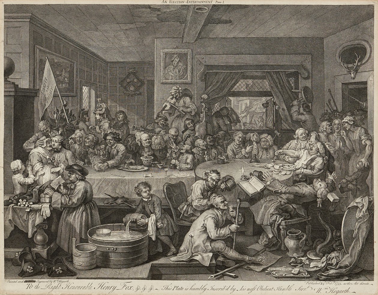 Humours of An Election (Satz von vier) (Gravuren) von William Hogarth