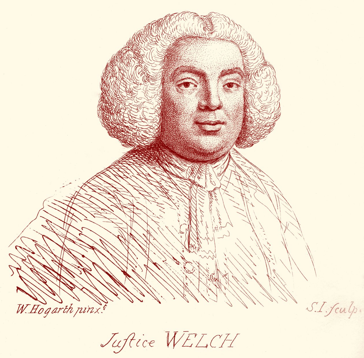 Justice Welch - Porträt von William Hogarth von William Hogarth