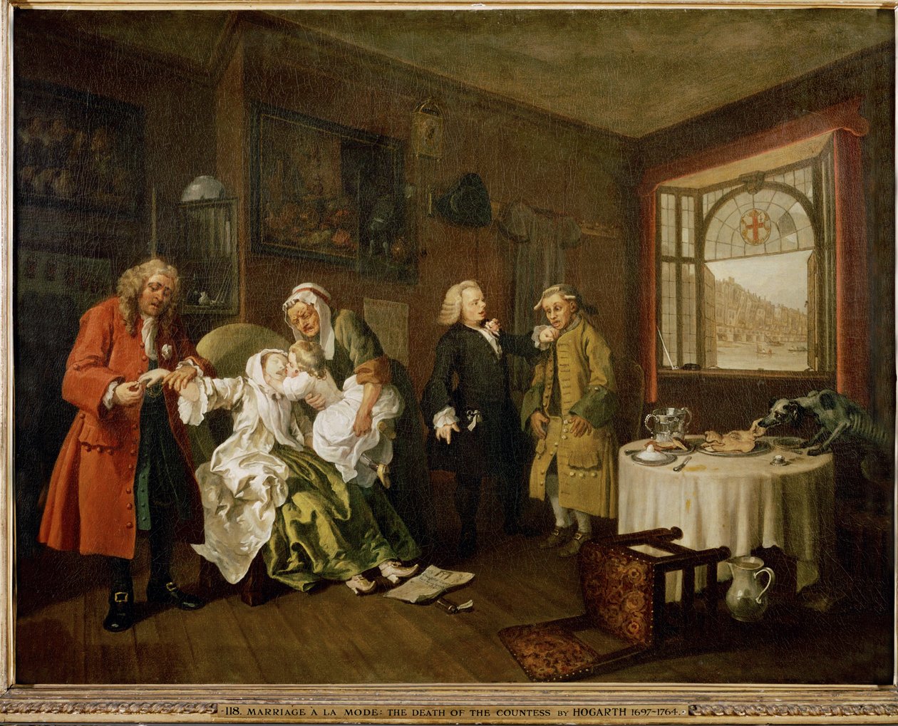 Marriage A-la-Mode: 6. Der Tod der Dame von William Hogarth