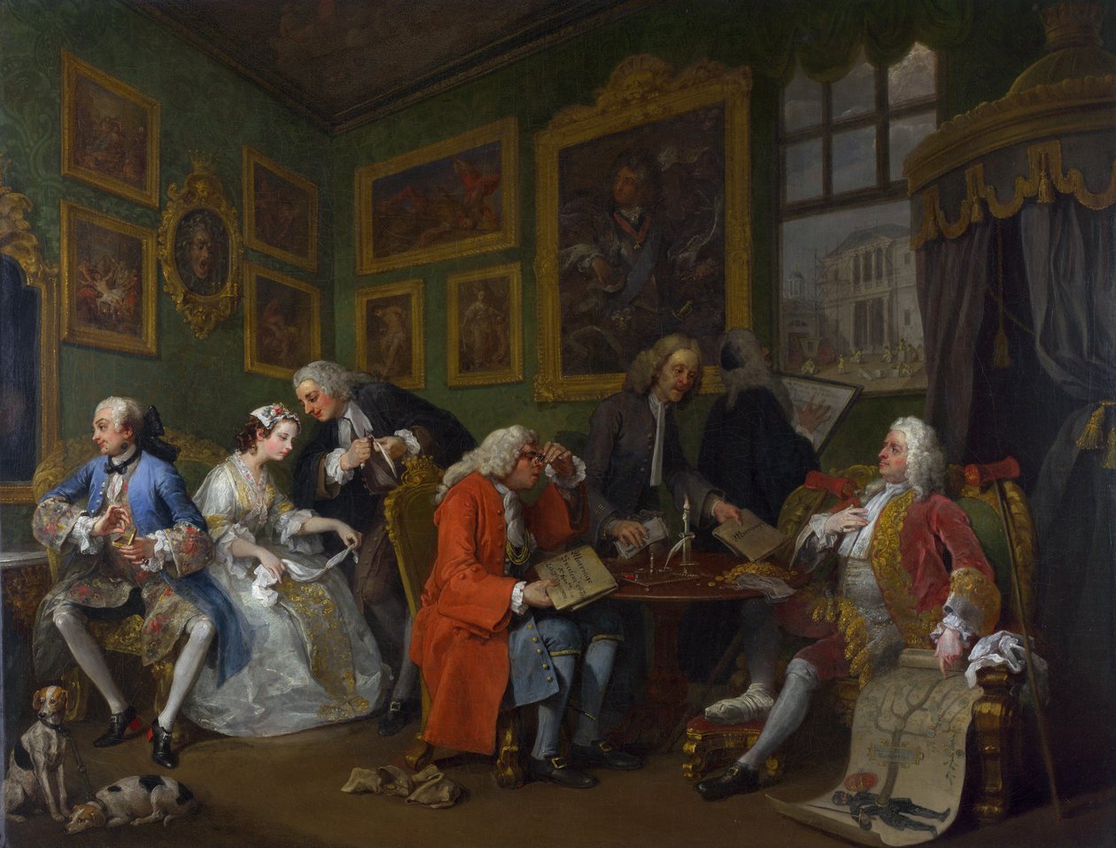 Heiratsmarkt: I - Der Ehevertrag, ca. 1743 von William Hogarth
