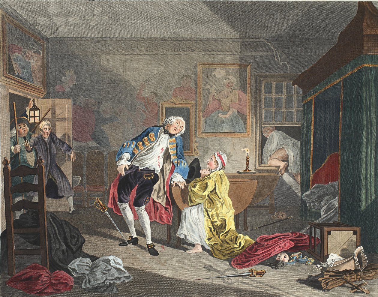 Marriage a la Mode, Platte V, Das Bagnio, Illustration aus 