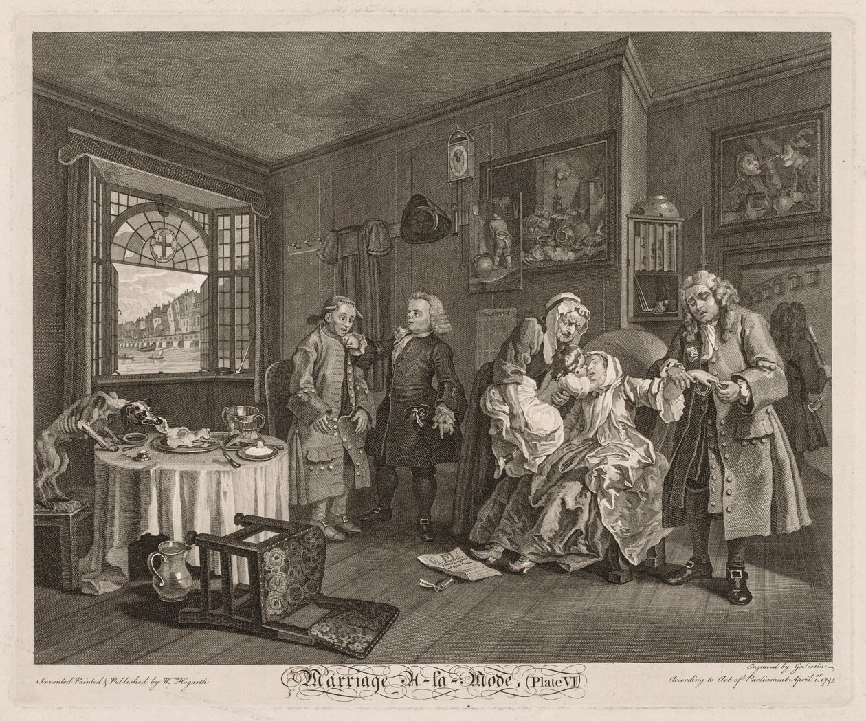 Heirat à la Mode: Der Tod der Gräfin von William Hogarth