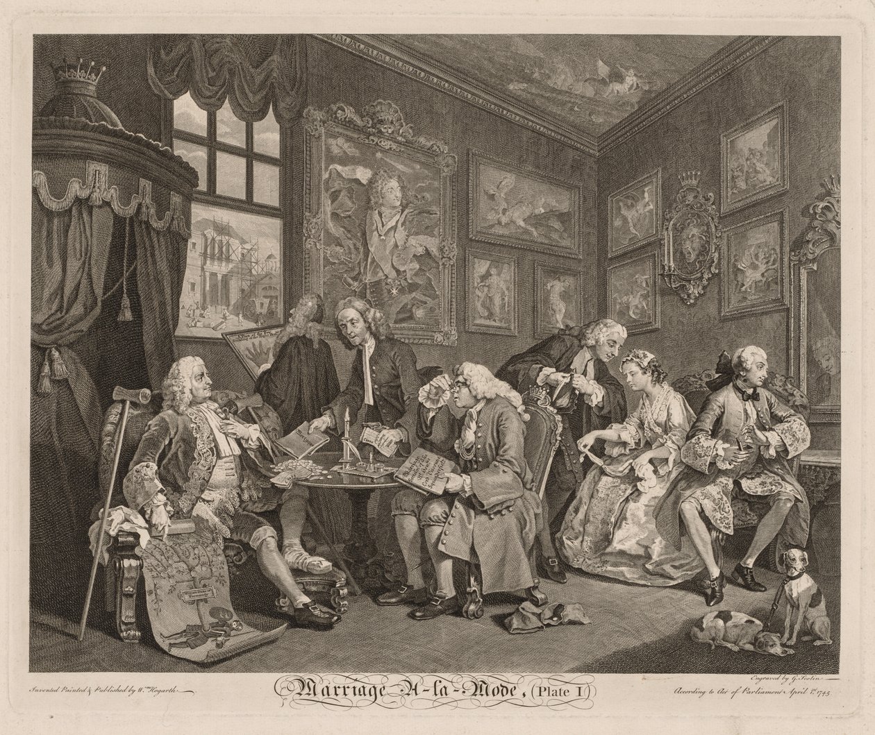 Heirat à la Mode: Der Vertrag, 1745 von William Hogarth