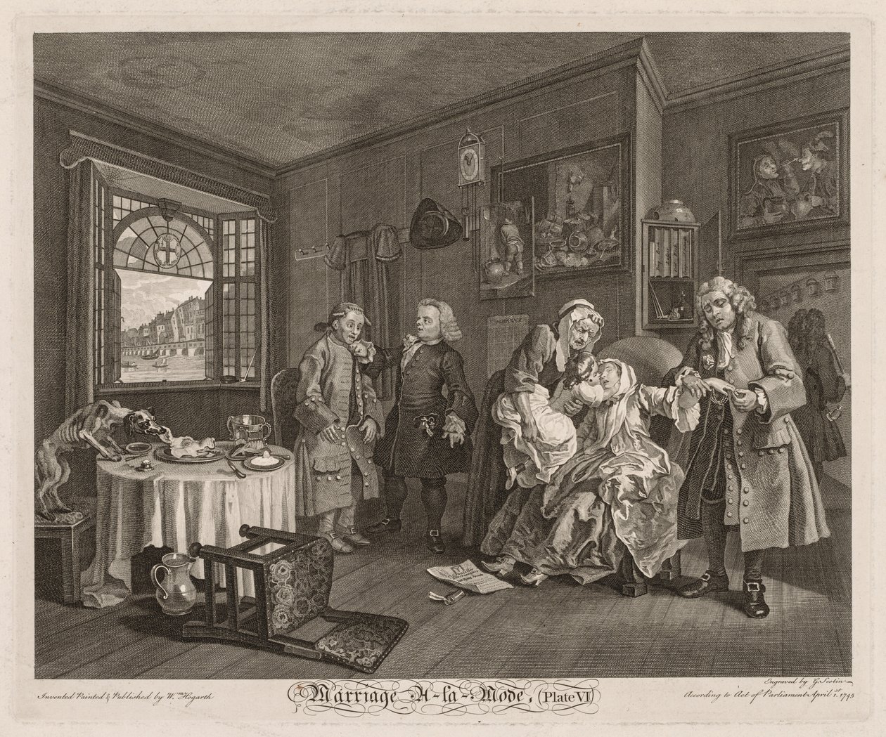 Heirat à la Mode: Der Tod der Gräfin, 1745 von William Hogarth
