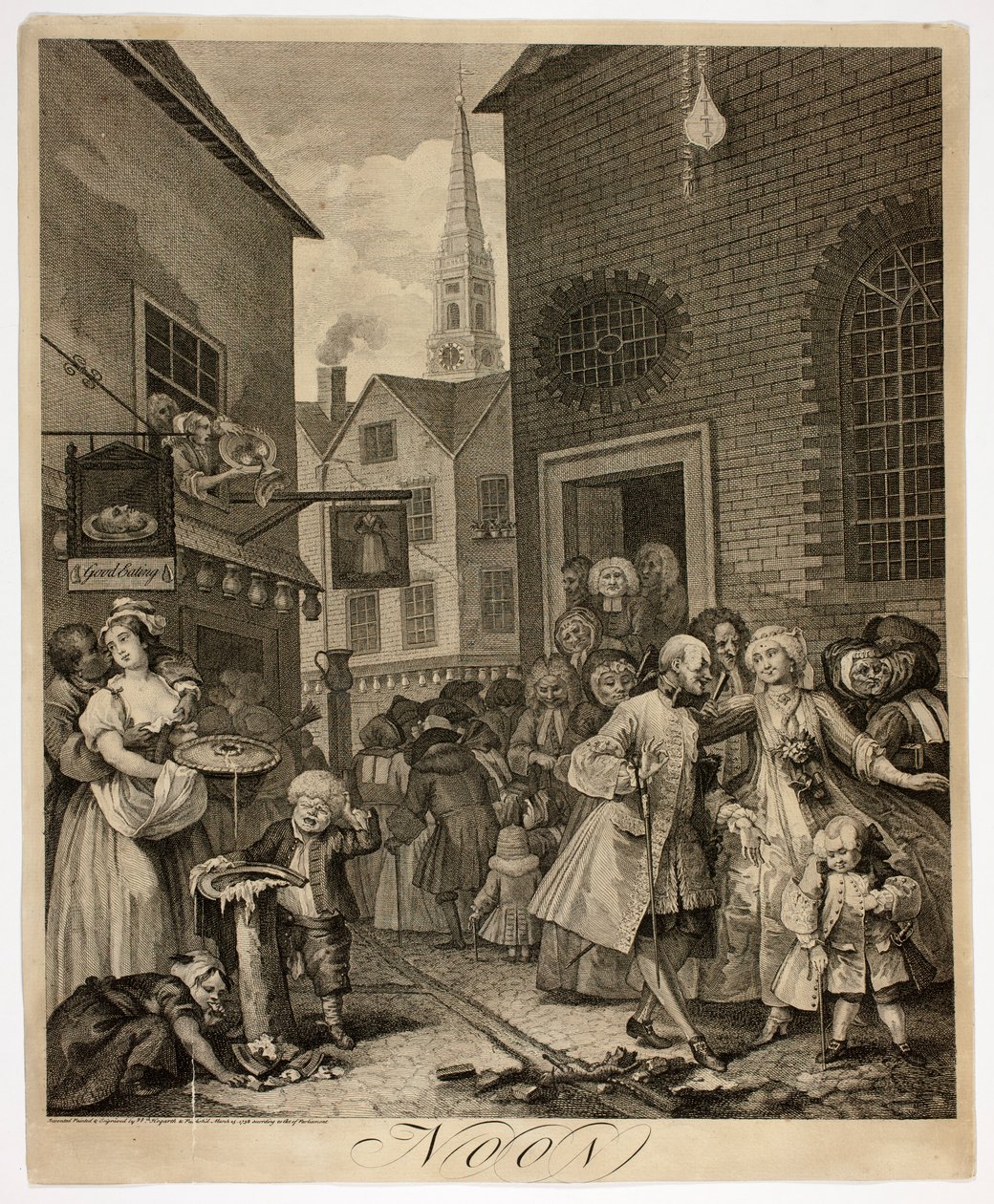 Mittag, Platte zwei aus Die vier Tageszeiten von William Hogarth