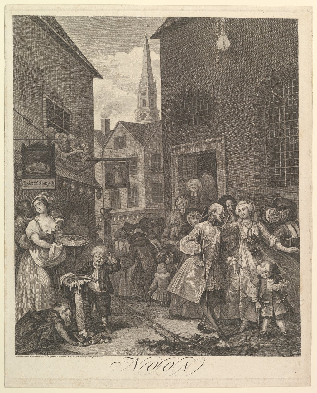 Mittag Die vier Tageszeiten, 25. März 1738 von William Hogarth