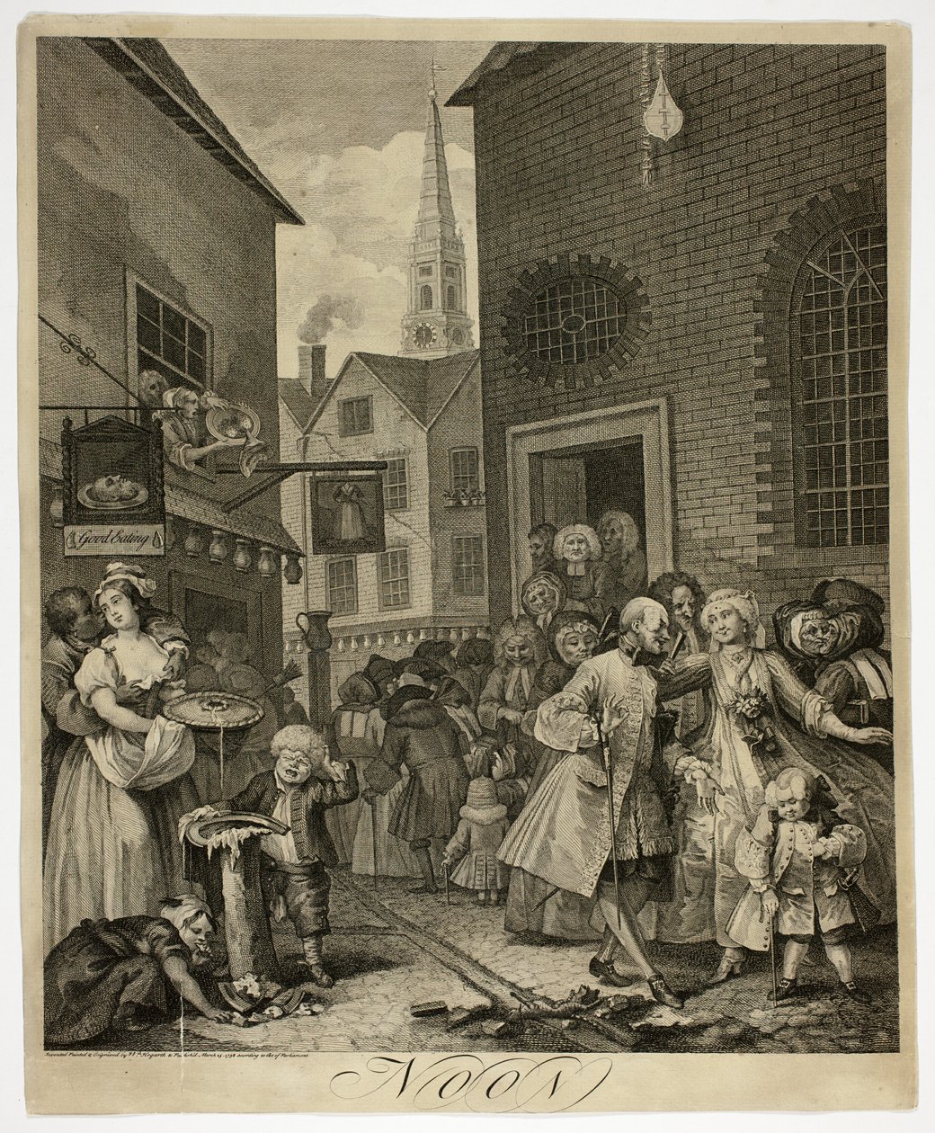 Mittag, Platte zwei aus Die vier Tageszeiten von William Hogarth