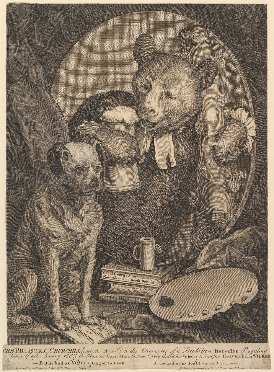 Der Bruiser Karikatur von Charles Churchill, 1. August 1762 von William Hogarth