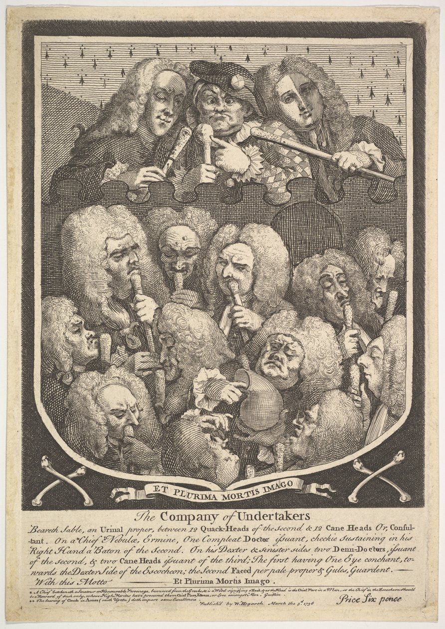 Die Gesellschaft der Bestatter, 3. März 1736 von William Hogarth