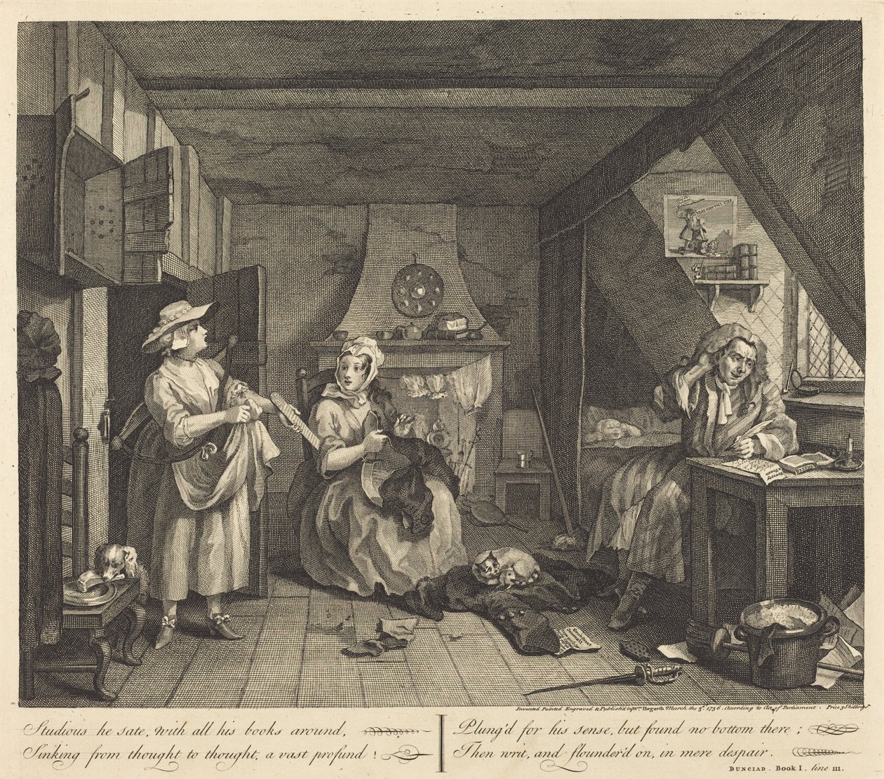 Der bedrängte Dichter von William Hogarth