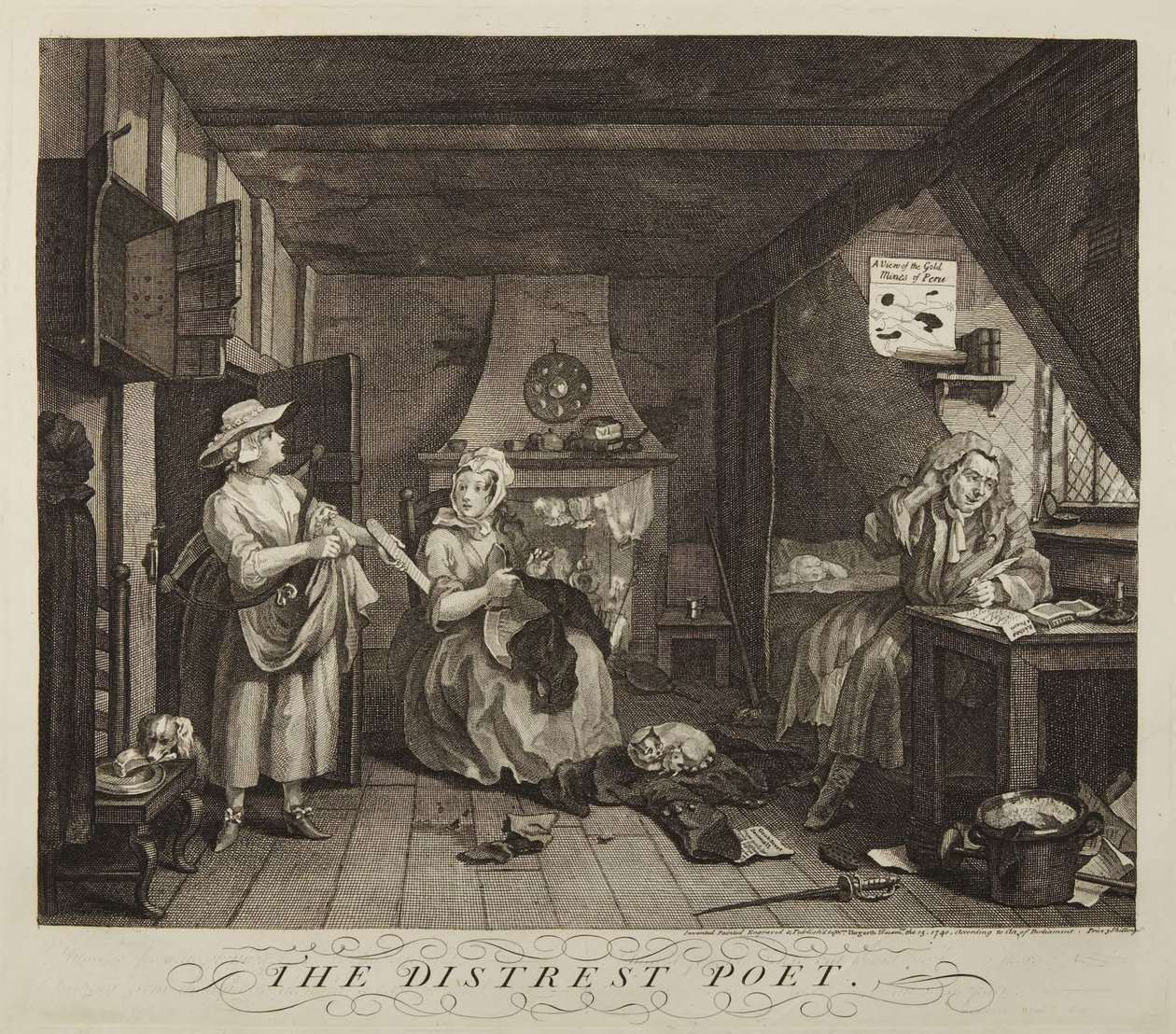 Der bedrängte Dichter von William Hogarth