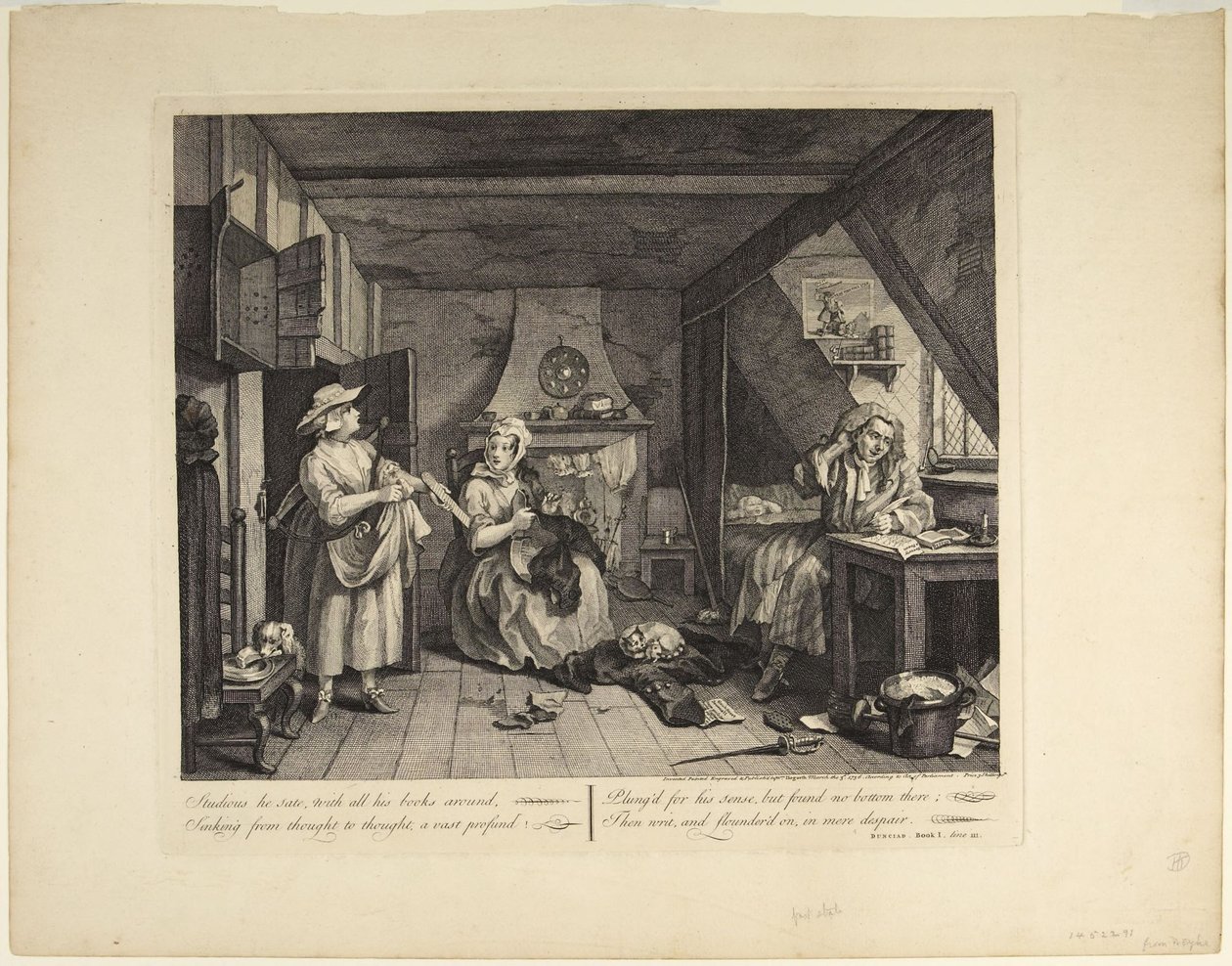 Der bedrängte Dichter von William Hogarth