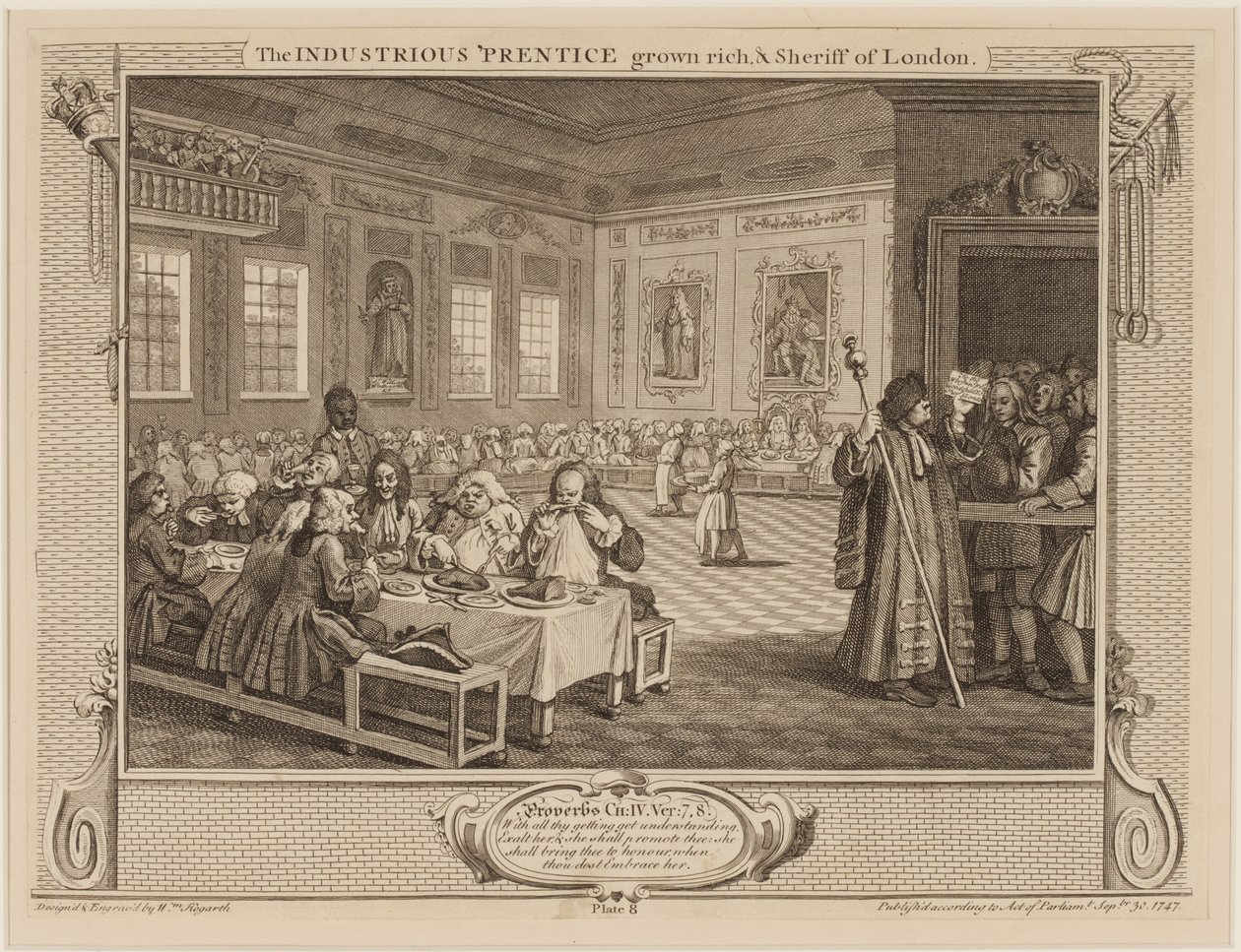 Der fleißige Lehrling wird reich und Sheriff von London von William Hogarth