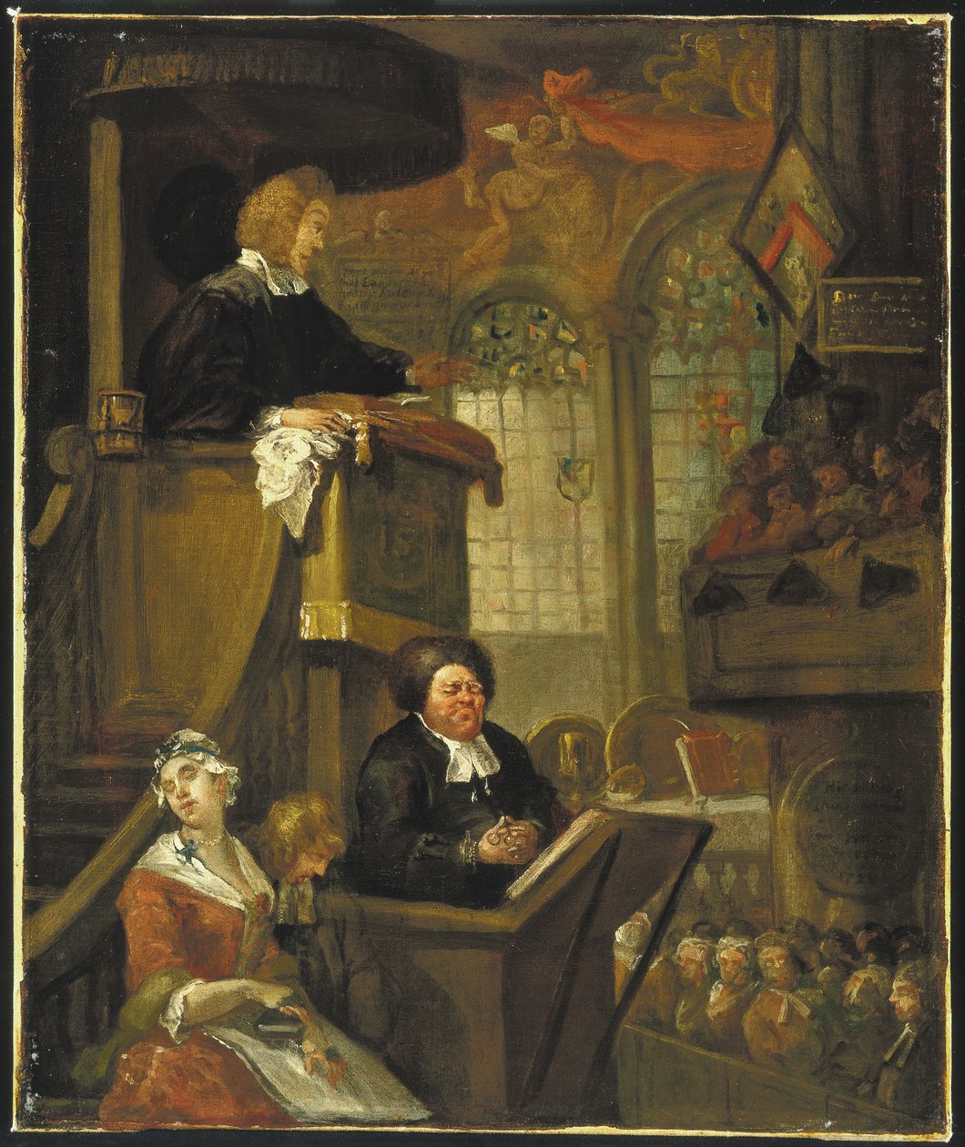 Die schlafende Gemeinde, 1728 von William Hogarth