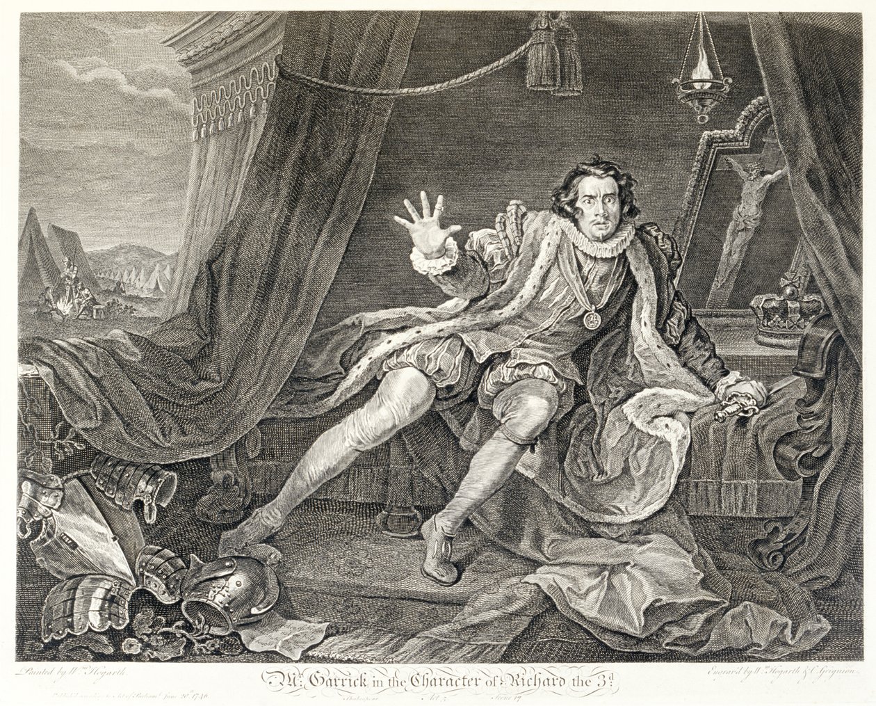 Der Schauspieler David Garrick in der Rolle von Richard III, 1746 von William Hogarth