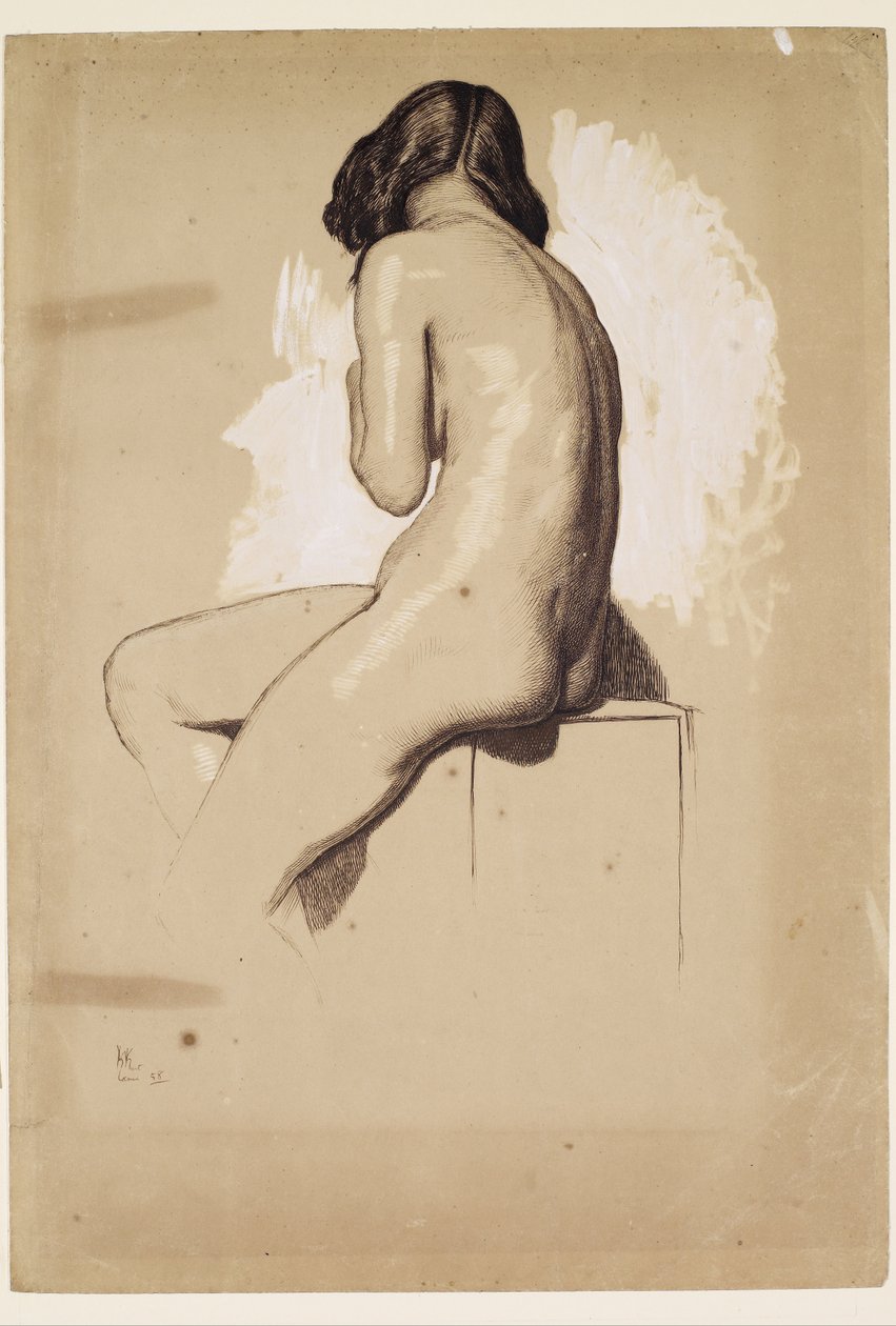 Weiblicher Akt - Studie von hinten von William Holman Hunt