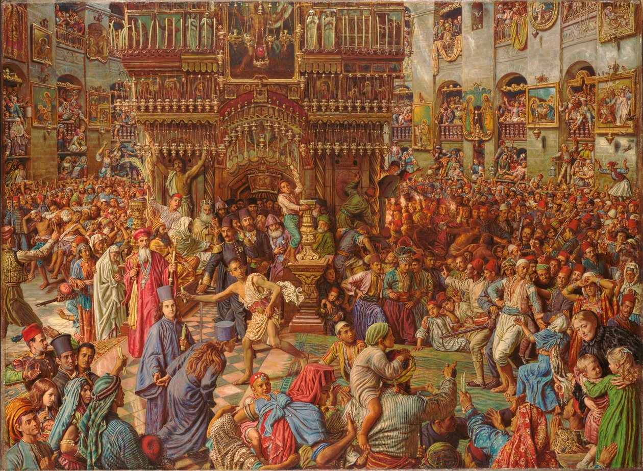Das Wunder des heiligen Feuers, Kirche des Heiligen Grabes von William Holman Hunt