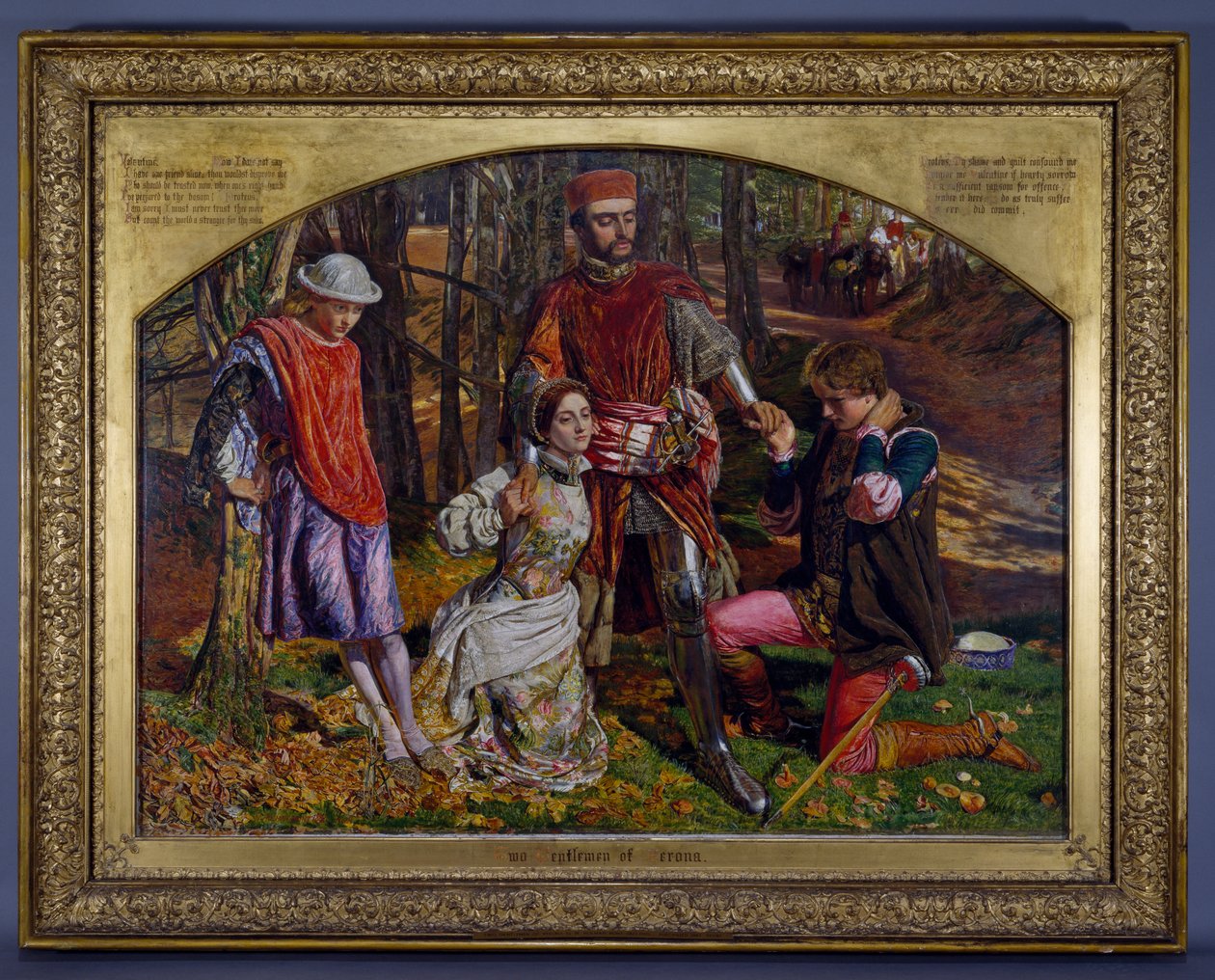 Valentine rettet Sylvia vor Proteus, 1851 von William Holman Hunt