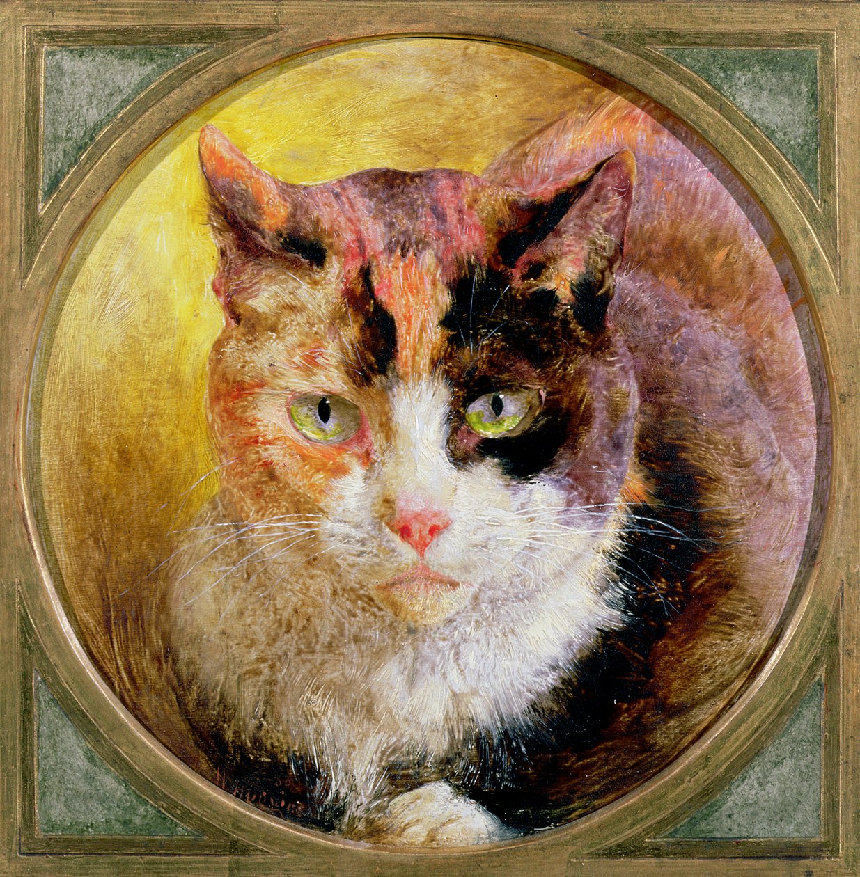 Ein Kopfstudie einer Schildpattkatze, 1866 von William Huggins