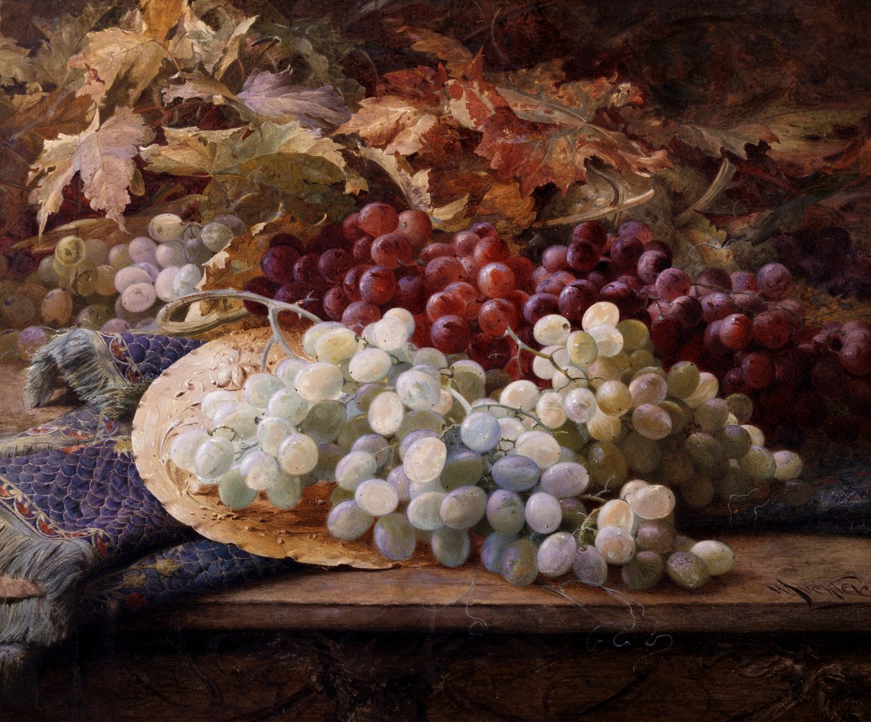 Rote und weiße Trauben. Gemälde von William Jabez Muckley von William Jabez Muckley