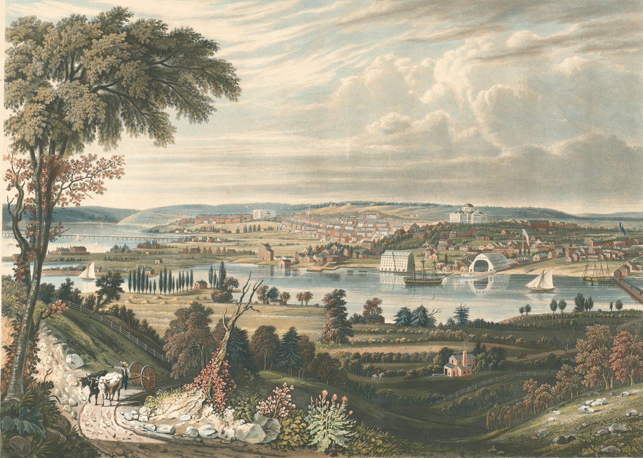 Stadt Washington: Von jenseits der Marinewerften, veröffentlicht 1834 von William James Bennett