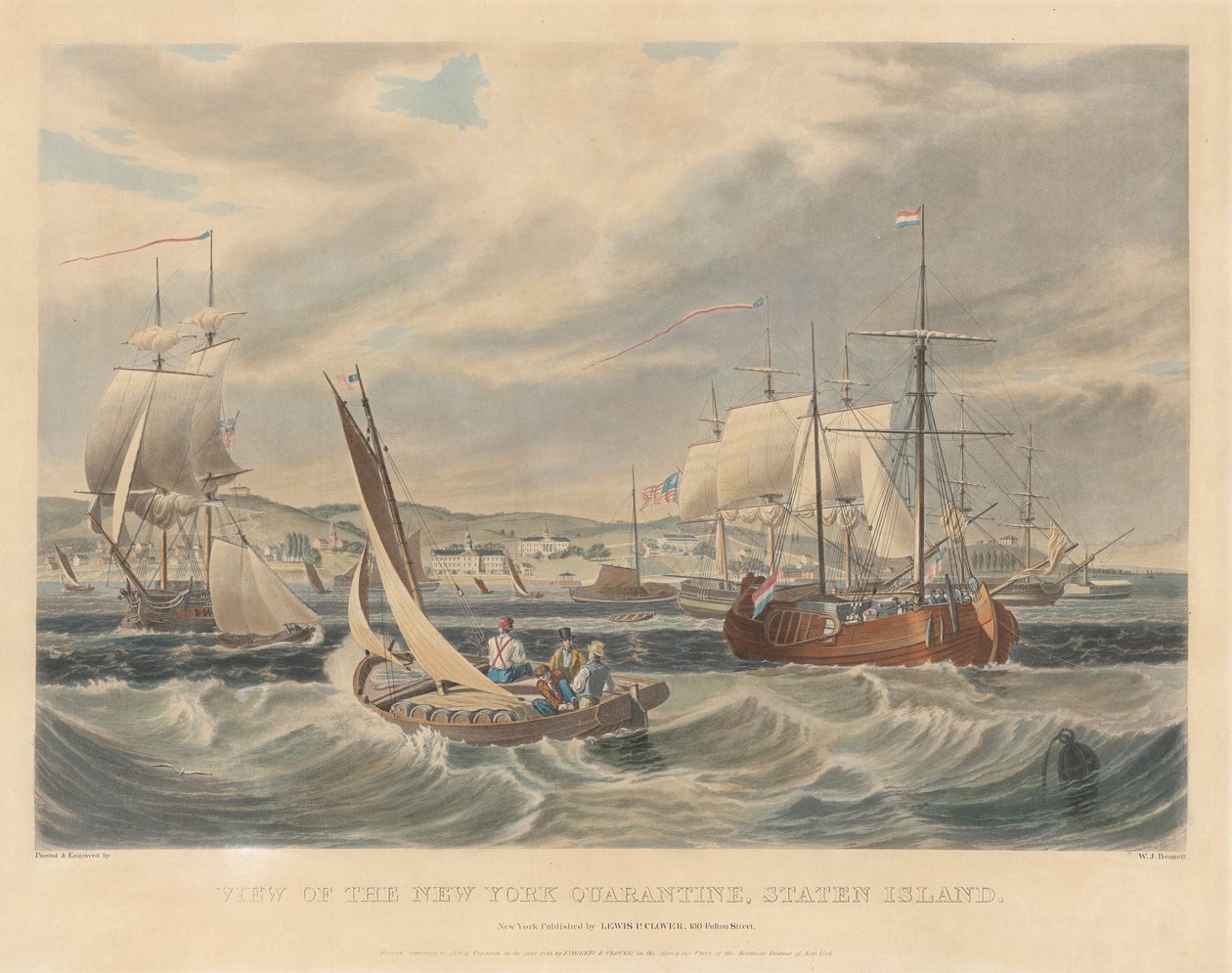 Ansicht der Quarantäne von New York, Staten Island von William James Bennett