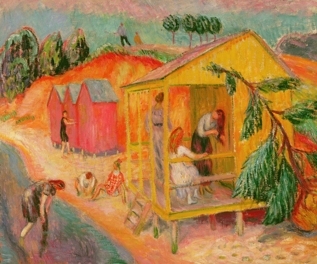 Badehäuser von William James Glackens