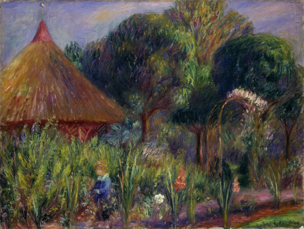 Lenna bei einem Sommerhaus, ca. 1917 von William James Glackens