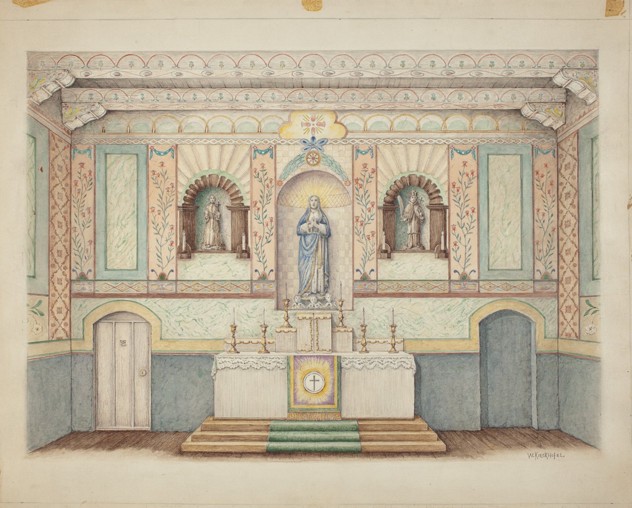 La Purisima Mission - Restauriert 1941 von William Kieckhofel