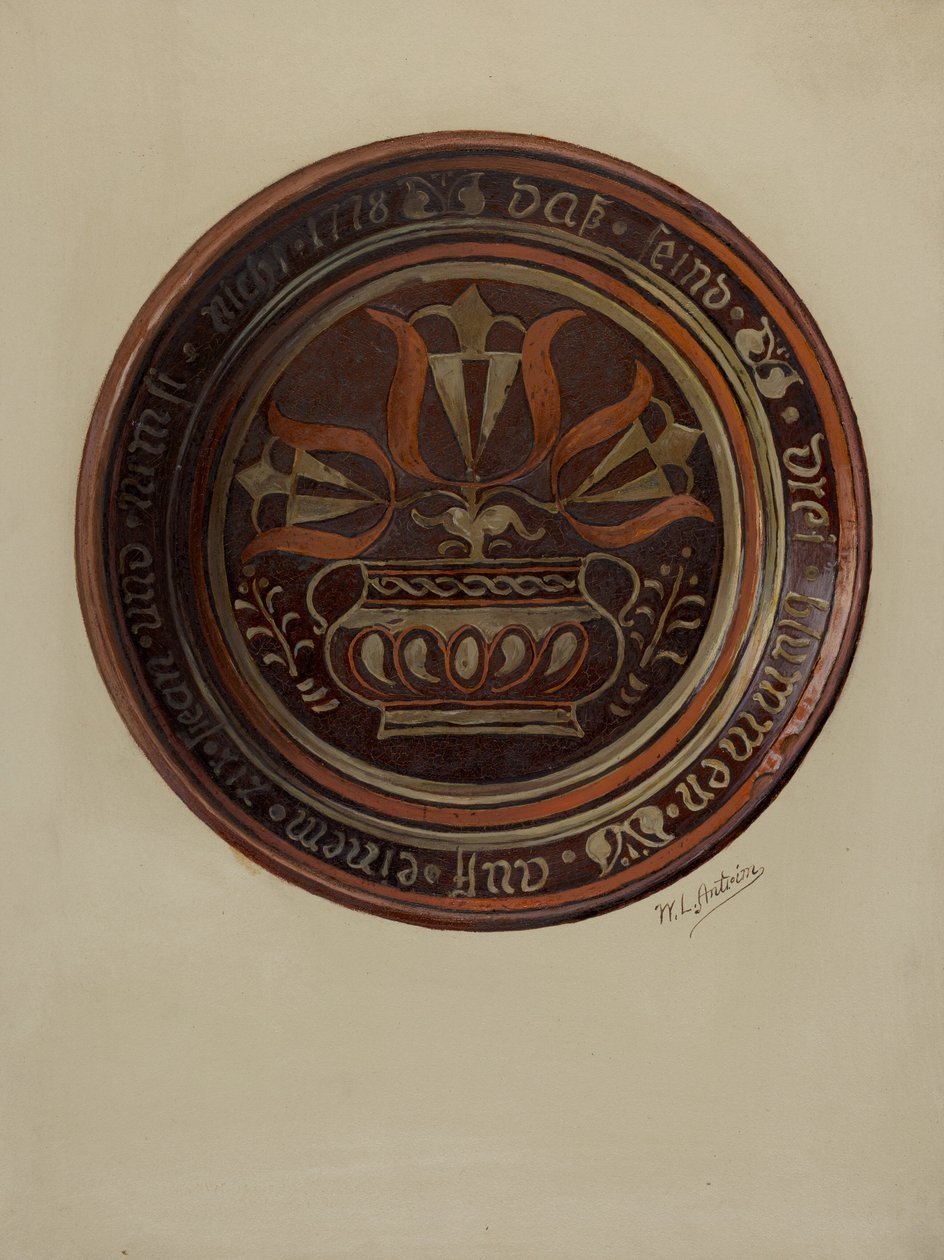 Pa. Deutscher Teller (ca. 1937) von William L Antrim
