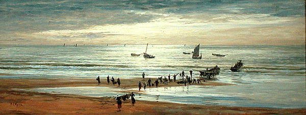 Strandszene an der Nordküste Frankreichs von William Lionel Wyllie