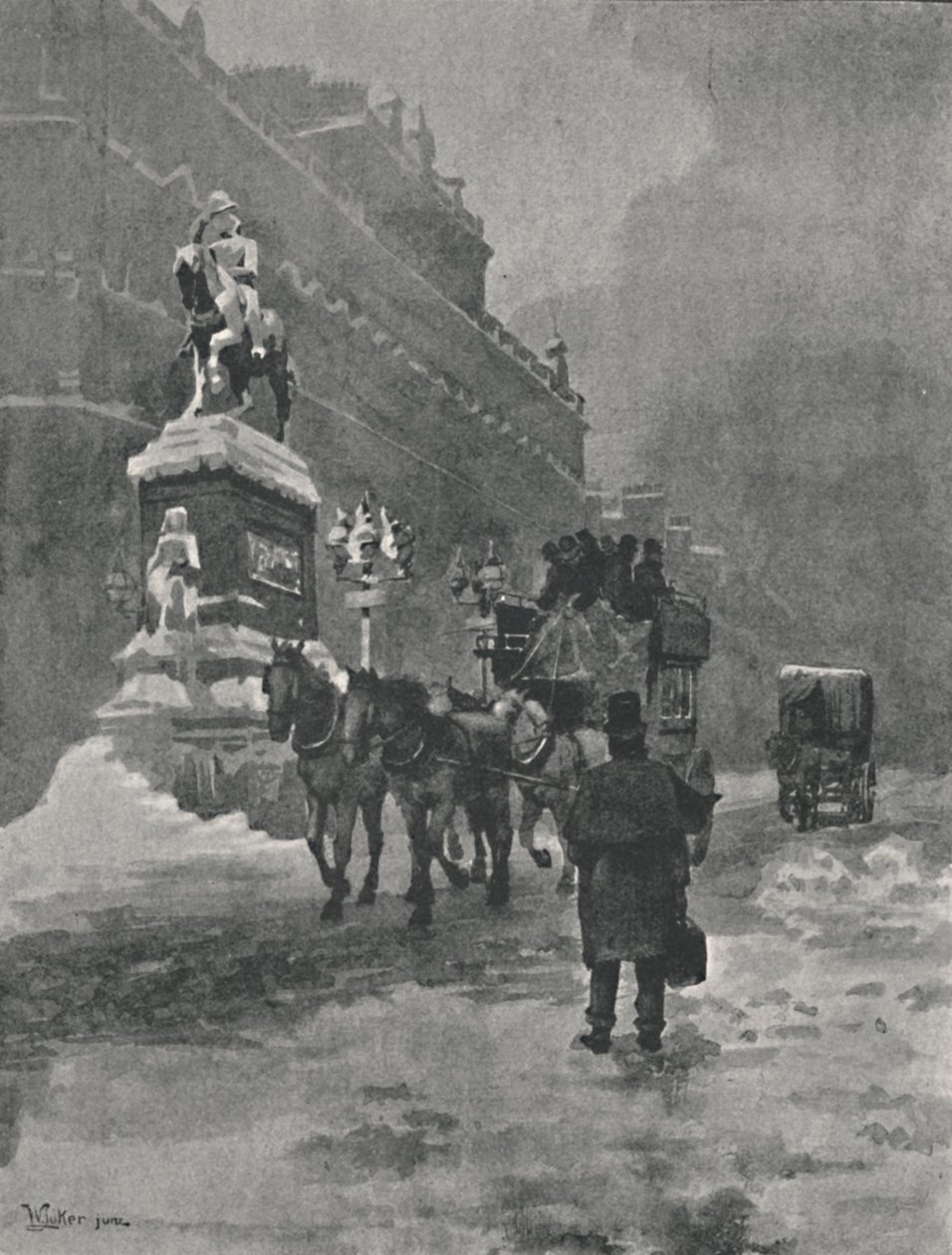 Holborn Circus - Ein Wintermorgen, 1891 von William Luker