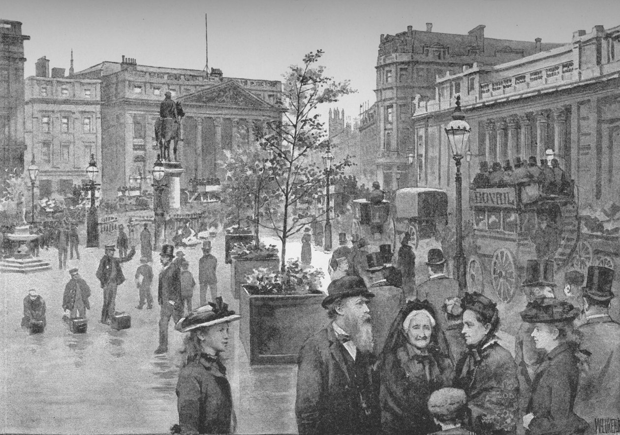 Das Mansion House und die Bank of England, 1891 von William Luker