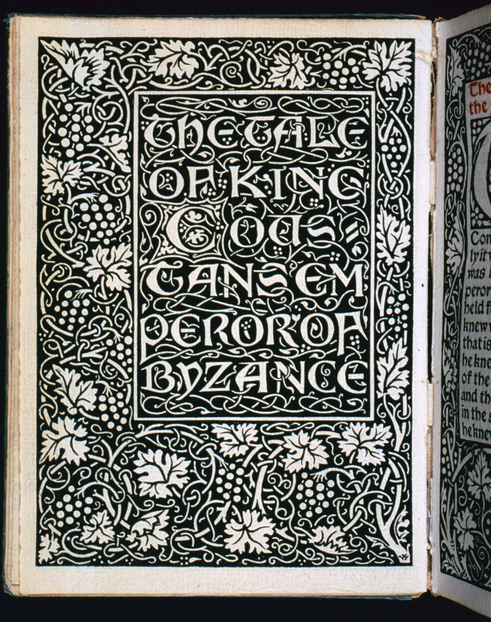 Titelseite aus Die Geschichte des Kaisers, 1894 von William Morris
