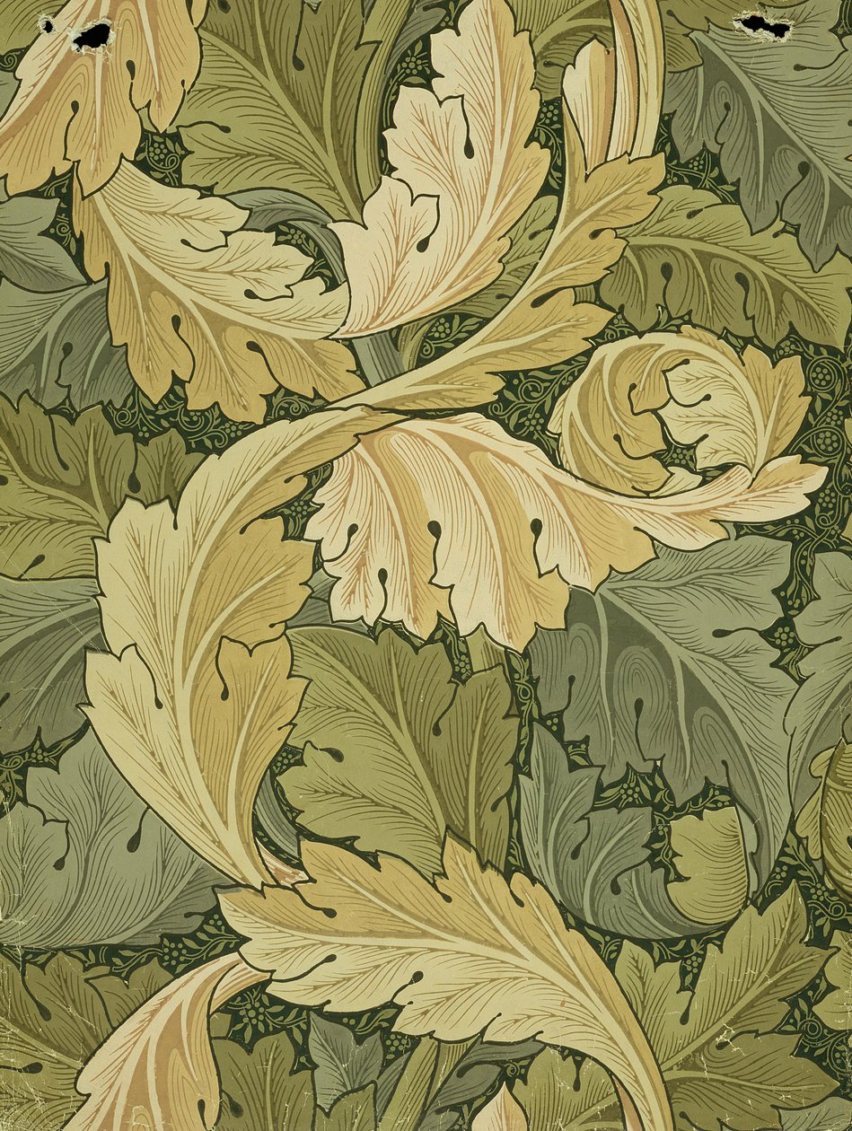 Tapetendesign mit Akanthus-Wald-Farben, 1875 von William Morris
