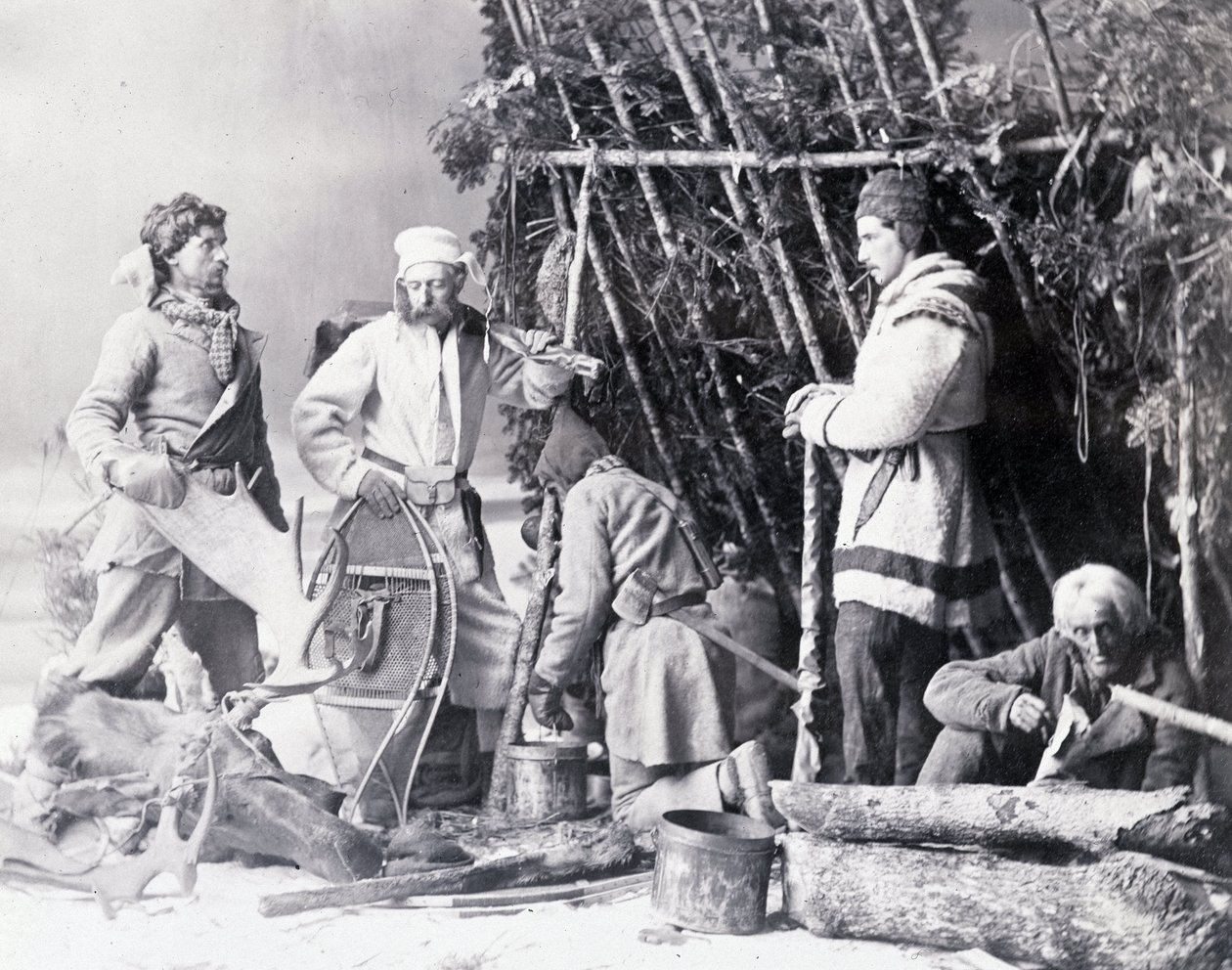 Leben des Trappers in Kanada, Foto von Nottman, ca. 1890 von William Notman